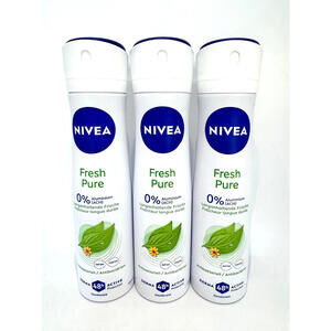 NIVEA deodorant spray FRESH PURE 0% Aluminum 48h protection-3 x 150ml FREE SHIP